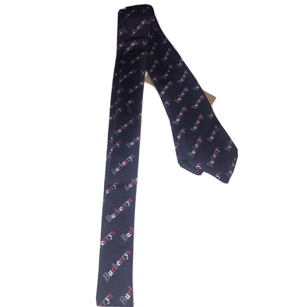 Burberry Tie Navy Archive Logo Print Manston Silk Made In Italy NEW - Picture 8 of 11